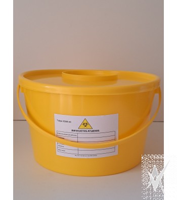 Konteineris medicininėms atliekoms surinkti, vienkartinis, 3500 ml., apvalus