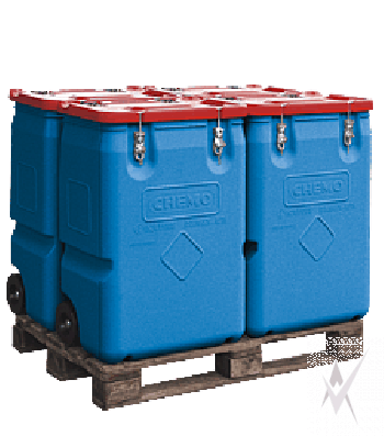 Mobilus konteineris įvairioms pavojingoms atliekoms surinkti. Talpa 250 ltr.
