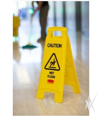 Saugos ženklas "Dėmesio slidžios grindys"
