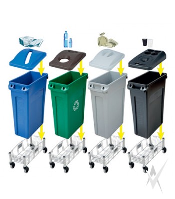 Šiukšliadėžių sistema atliekų rūšiavimui Slim Jim