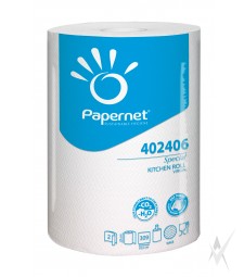 Rankų valymo popierius PAPERNET, 2 sl., 69 metrų, celiuliozė, baltos spalvos