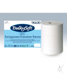 Rankų valymo popierius BULKY SOFT, 1 sl., 120 metrų, celiuliozė, baltos spalvos