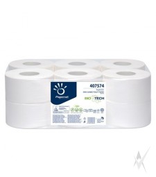 Tualetinis popierius PAPERNET, 2 sl., 140 metrų, celiuliozė, baltos spalvos. Dėžeje - 12 ritinių