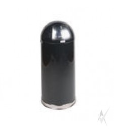 Šiukšliadėžė Easy Push. Cinkuotas plienas padengtas milteliniu būdu, dydis 38,1 x 91,5 cm, 56 ltr, juoda spalva